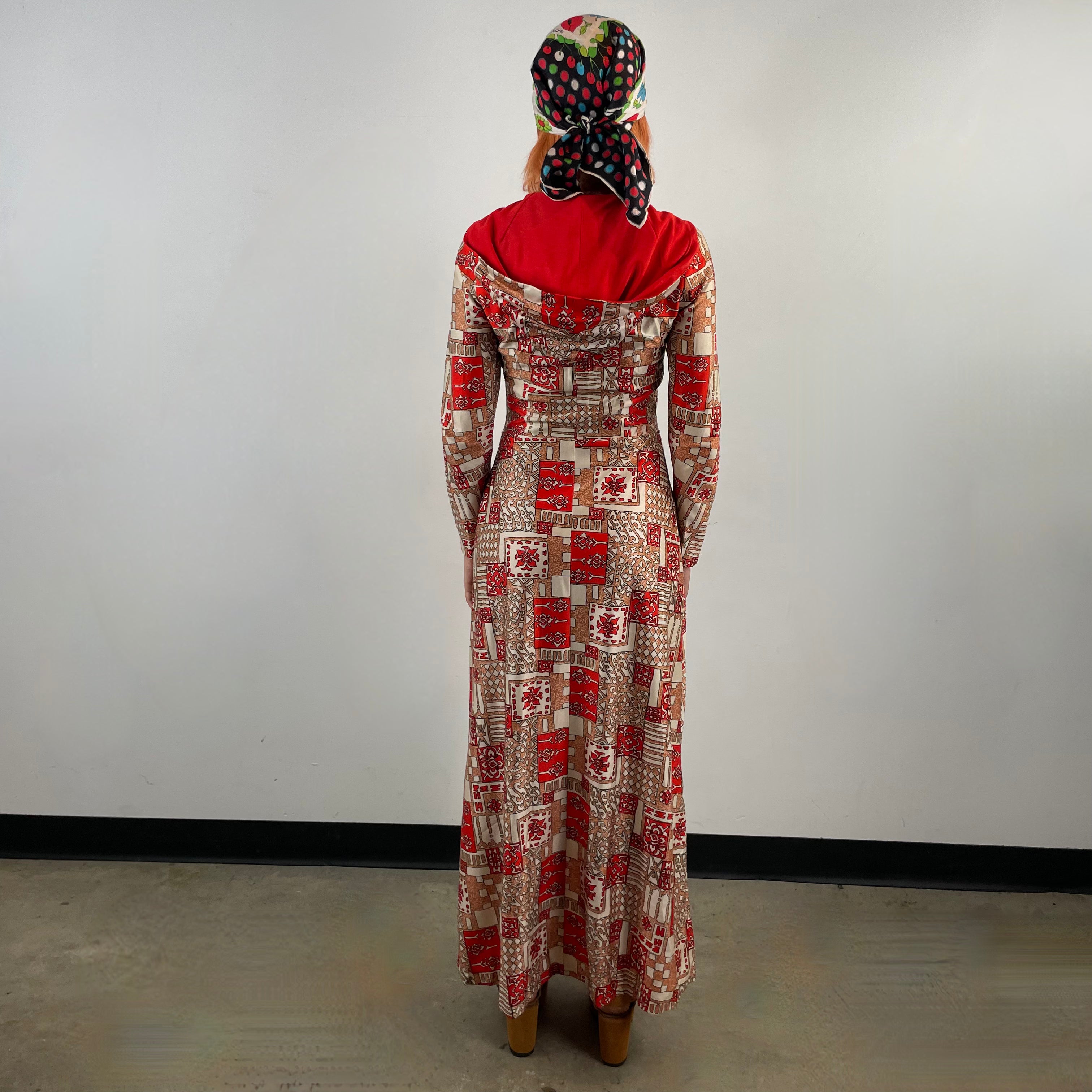 Prix - Robe maxi à manches longues des années 1970 avec capuche, taille XS/S