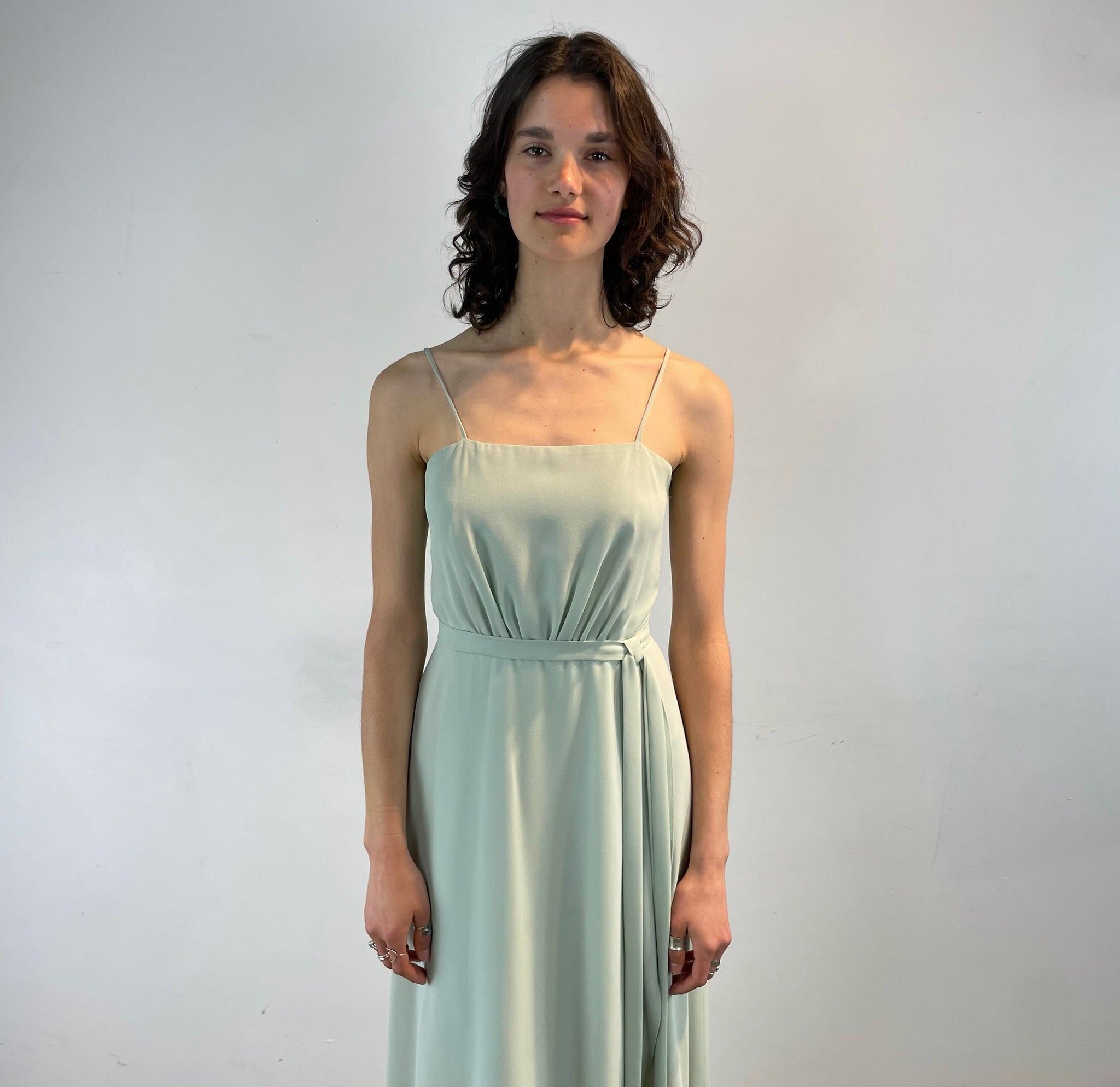 1970s Mint Sleeveless Maxi Gown Small
