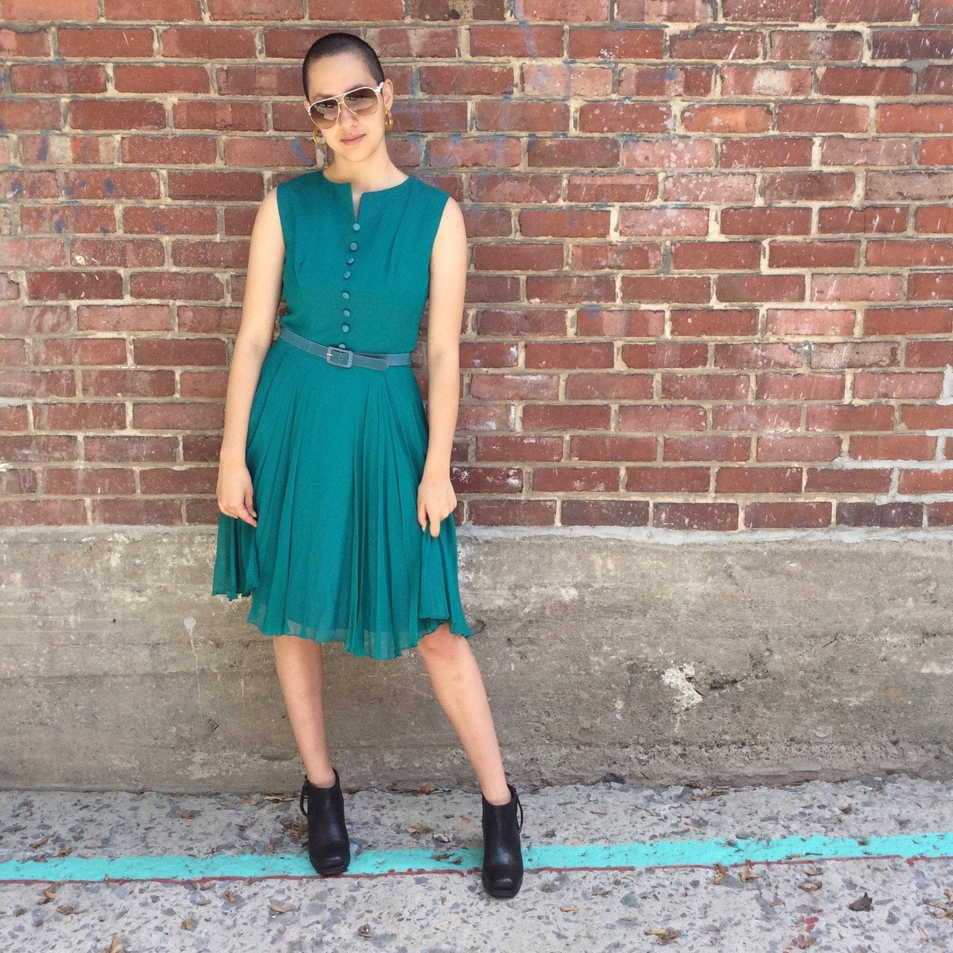 1960s Teal Chiffon Cocktail Dress Size Small-Medium sold by bohemevntage.com Montréal