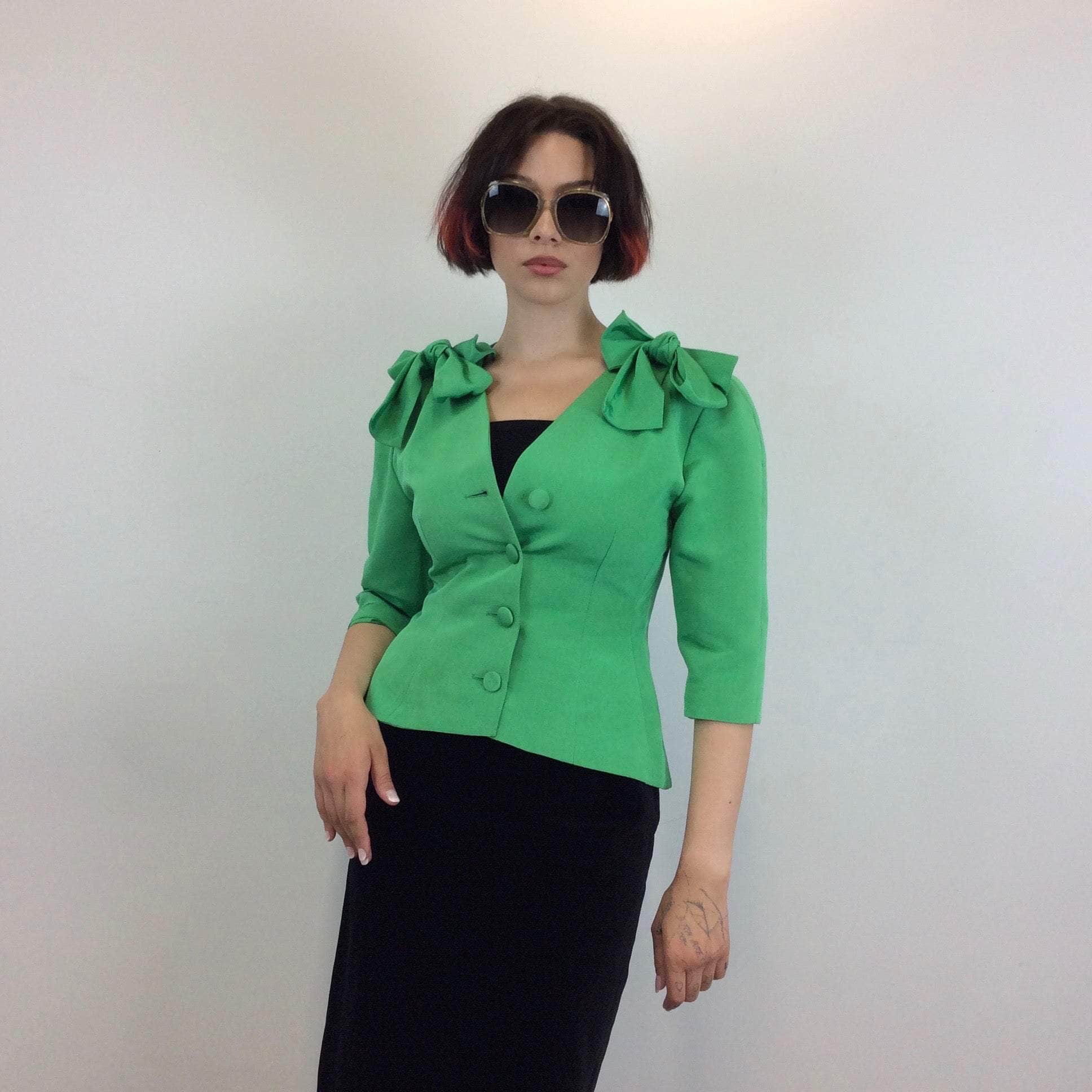 Guy Laroche Blazer Vert Manches 3/4 Moyen