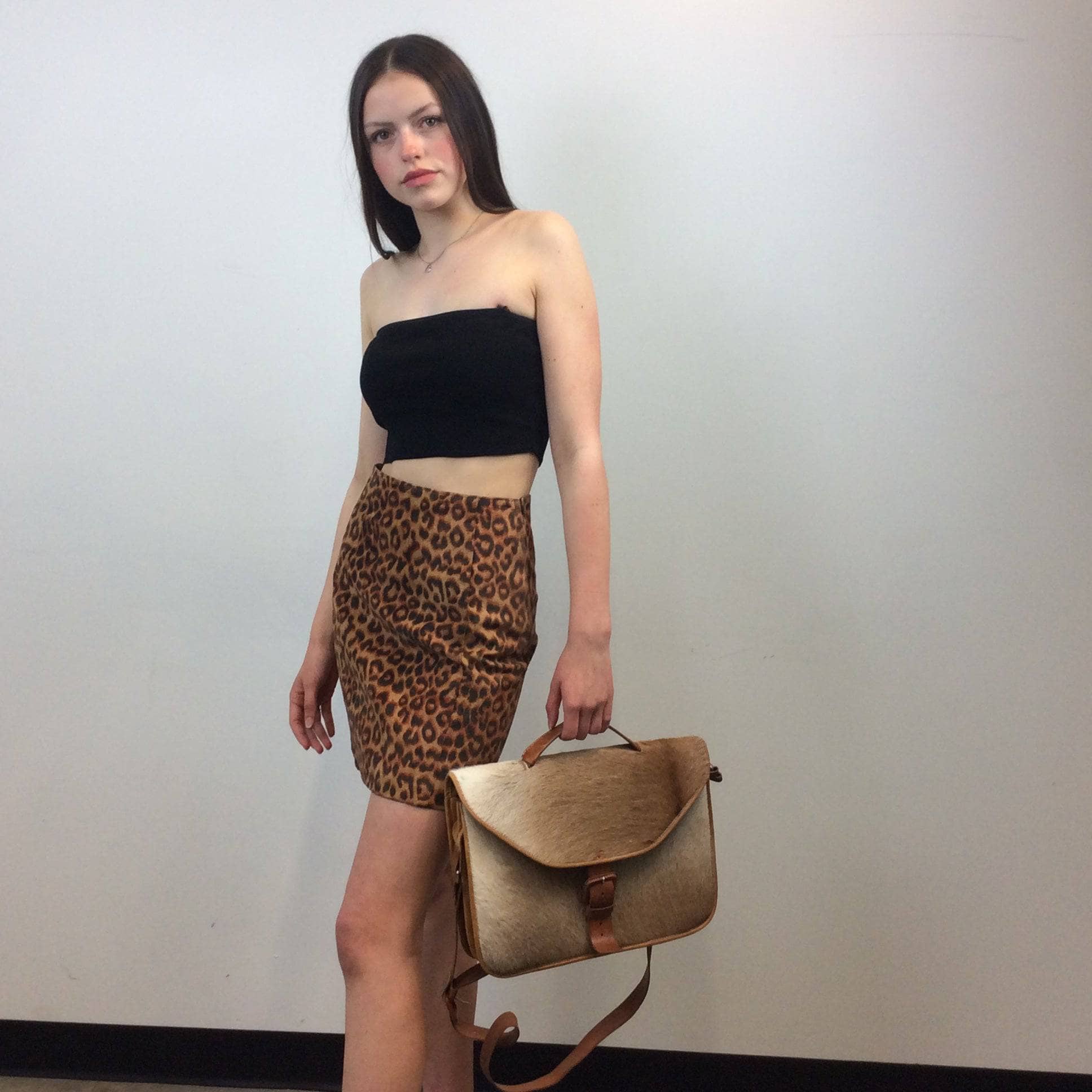 Vintage Leather and Horse Hair Messenger Bag, sold by bohemevintage.com Montréal