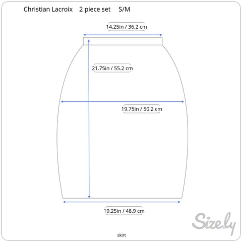 measurements of 1980s Christian Lacroix Lime Blazer and Skirt Set Small/Medium