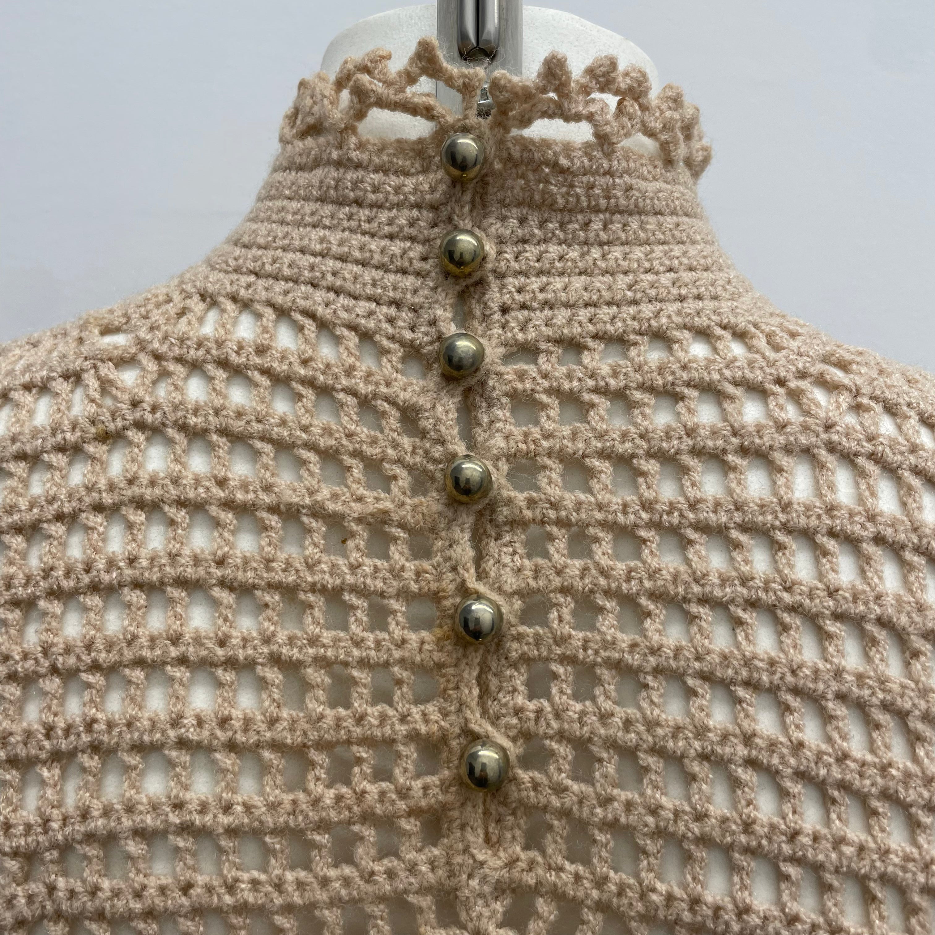 PHOTO 1960-70s Crochet Mini Robe Droite Petit