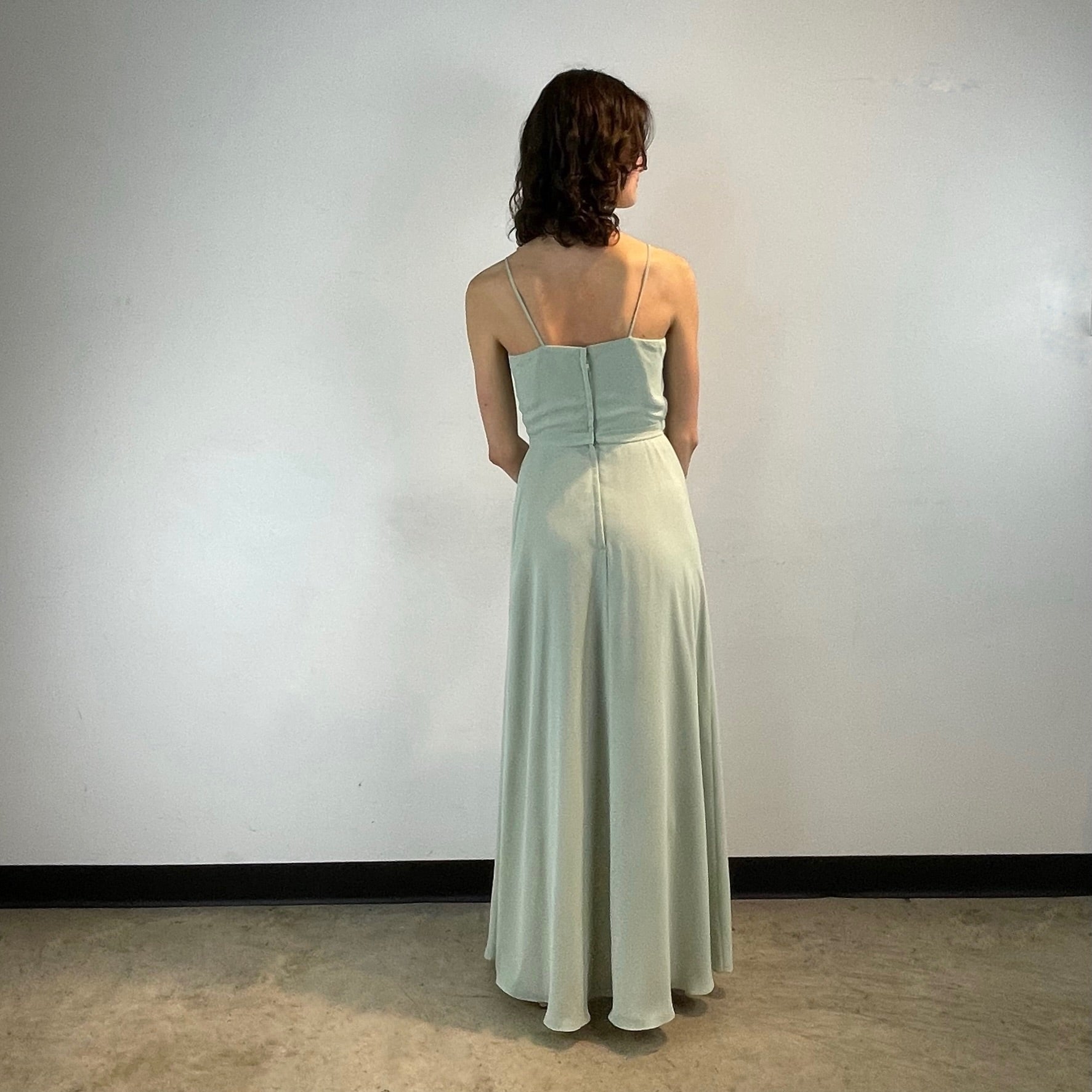 1970s Mint Sleeveless Maxi Gown Small