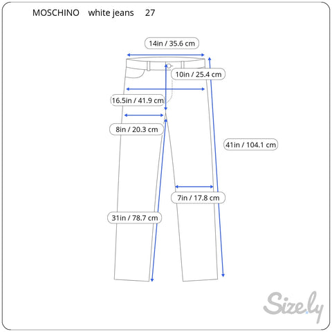 DES années 1990-2000 MOSCHINO JEANS Designer taille moyenne pantalon blanc S