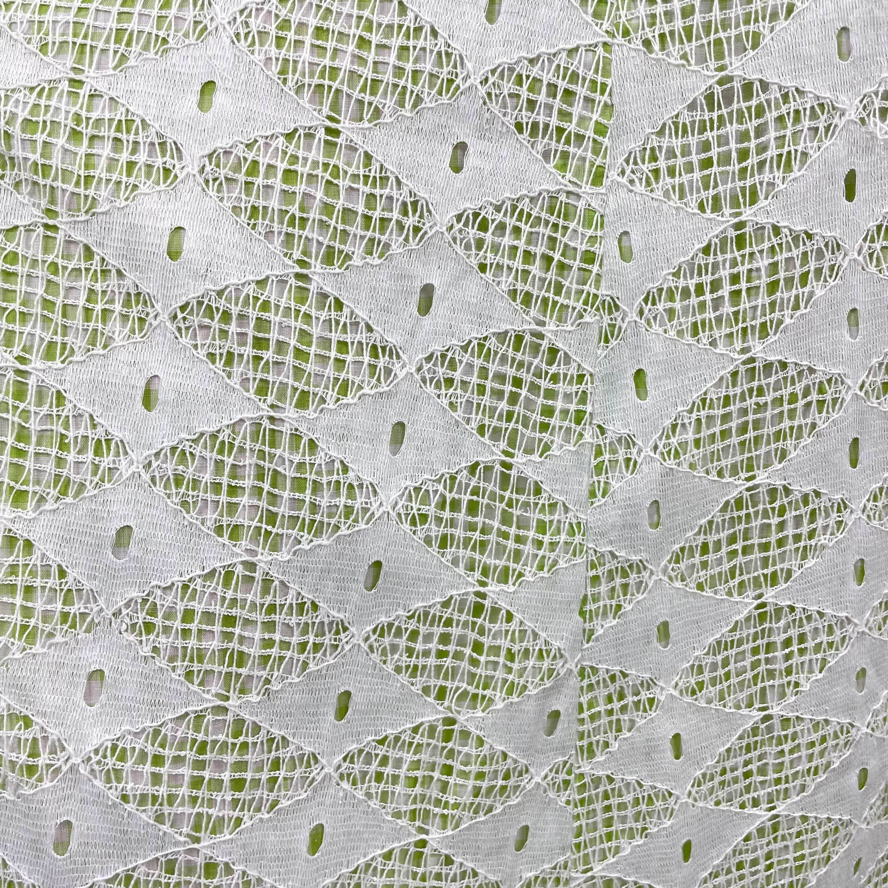 Close-up view of mesh fabric of 1970's Mesh Halter Top Maxi Dress Size Small sold at bohemevintage.com Montreal