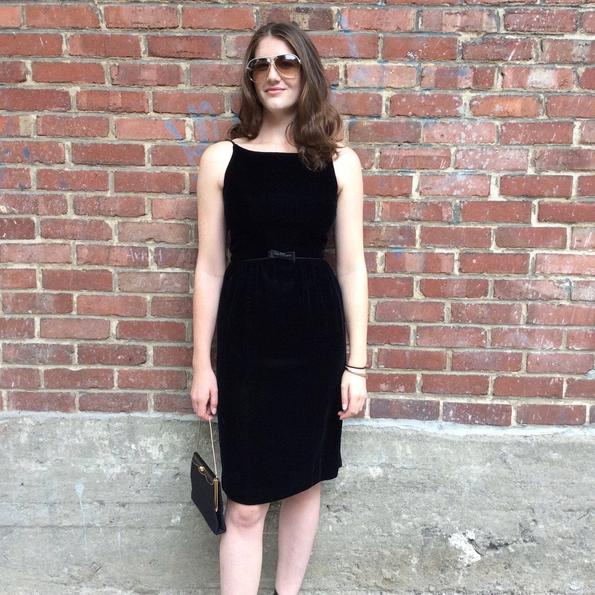 1950s/1960s Black Velvet Sleeveless Cocktail Dress Size Small sold by bohemevintage.com Montréal