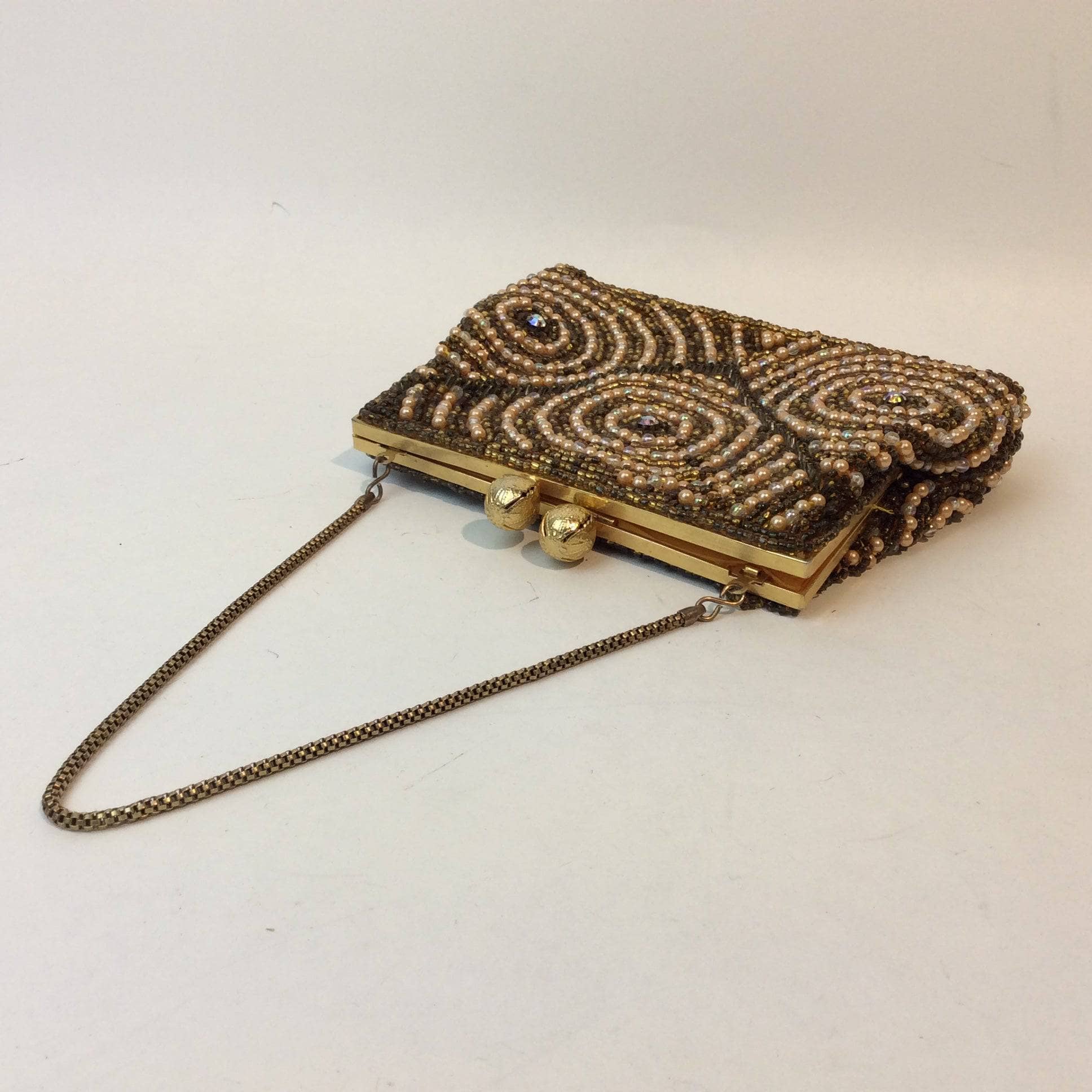 1960's Gold Beaded Evening Bag sold by bohemevintage.com Montréal