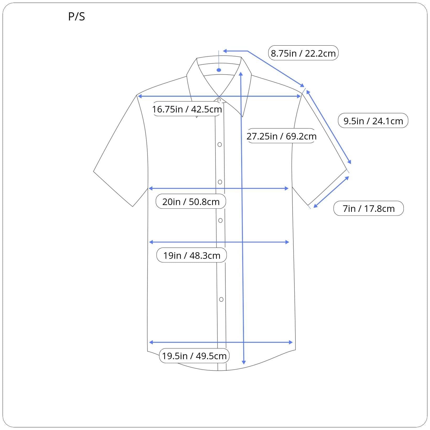 Shirt Measurements of Side view of 1960s Men's Hawaiian Short-Sleeve Shirt Size Small. Sold by bohemevintage.com Montréal
