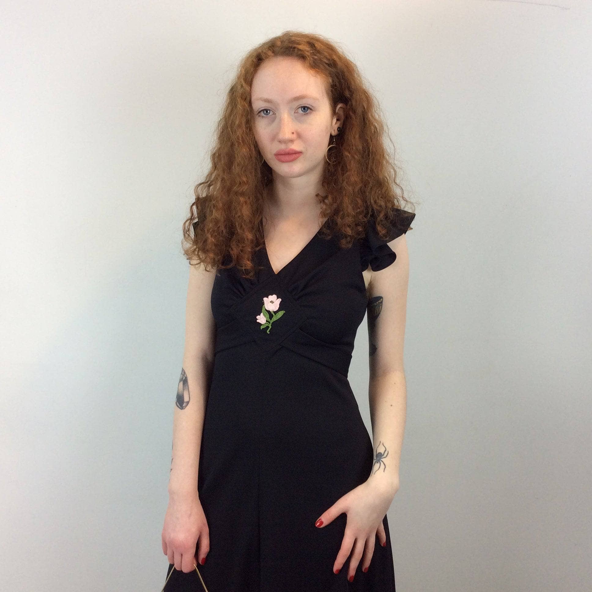 1970s Joseph Ribkoff Black Polyester Maxi Dress Size Small sold by bohemevintage.com