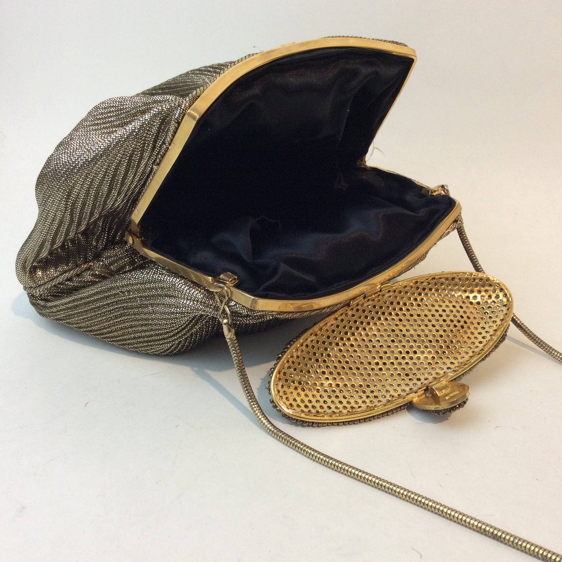 1980s Beaded and Gold Fabric Shoulder Evening Bag. Sold by bohemevintage.com