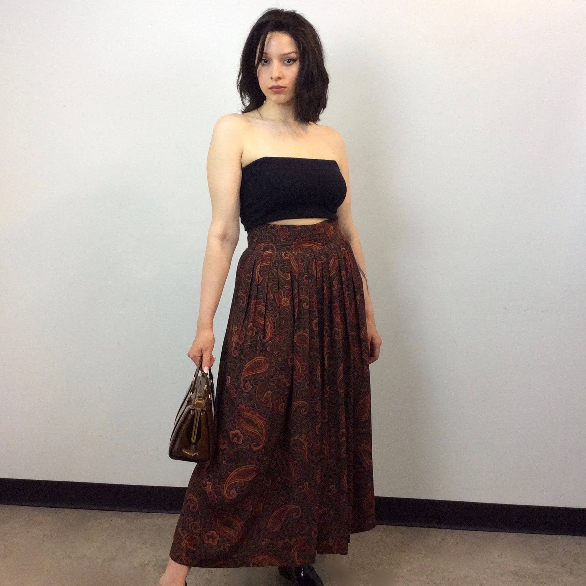 1980s | Designer  Byblos High-Waisted  Paisley Print Palazzo Pants  sold by bohemevintage.com 