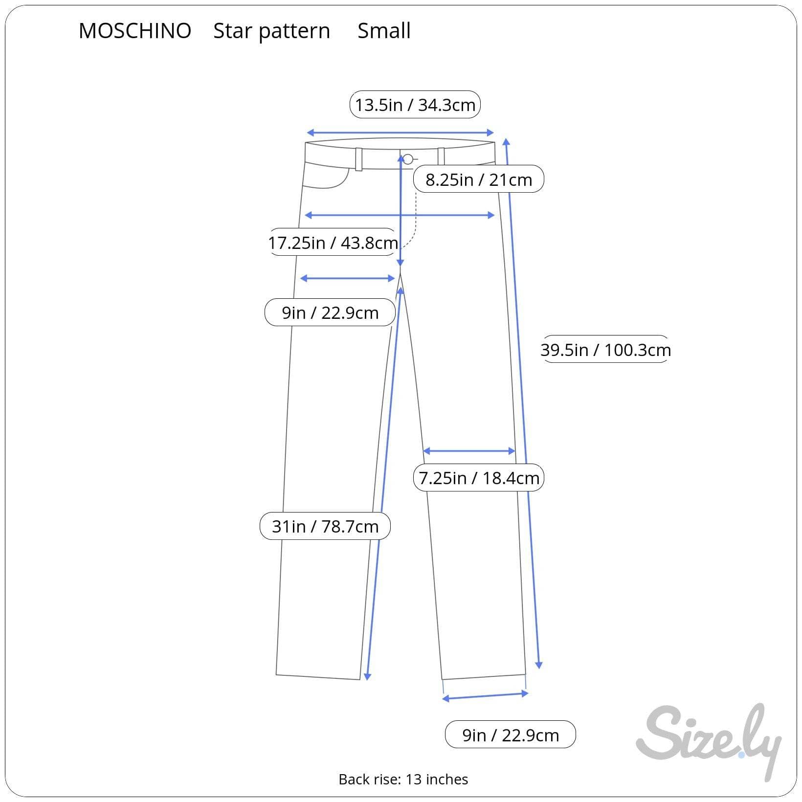 1990s-2000s Designer Star Print Low Waist Pants , MOSCHINO, Size Small, Flared Stretchy Pants