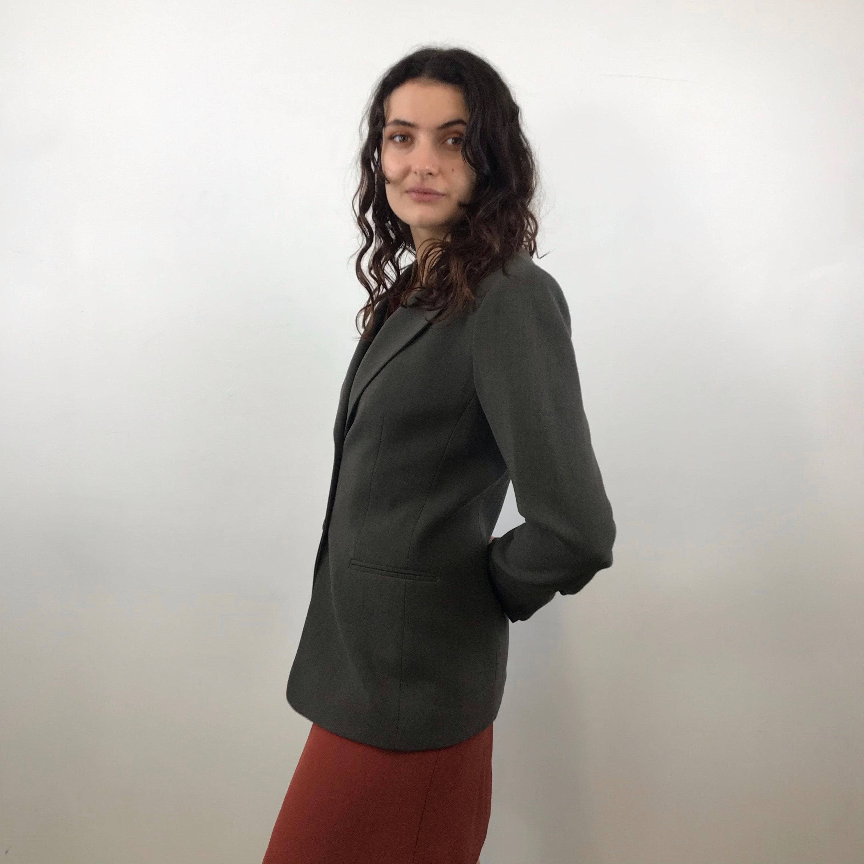 Side view of 1990s Armani Fitted Blazer size S/M sold by bohemevintage.com