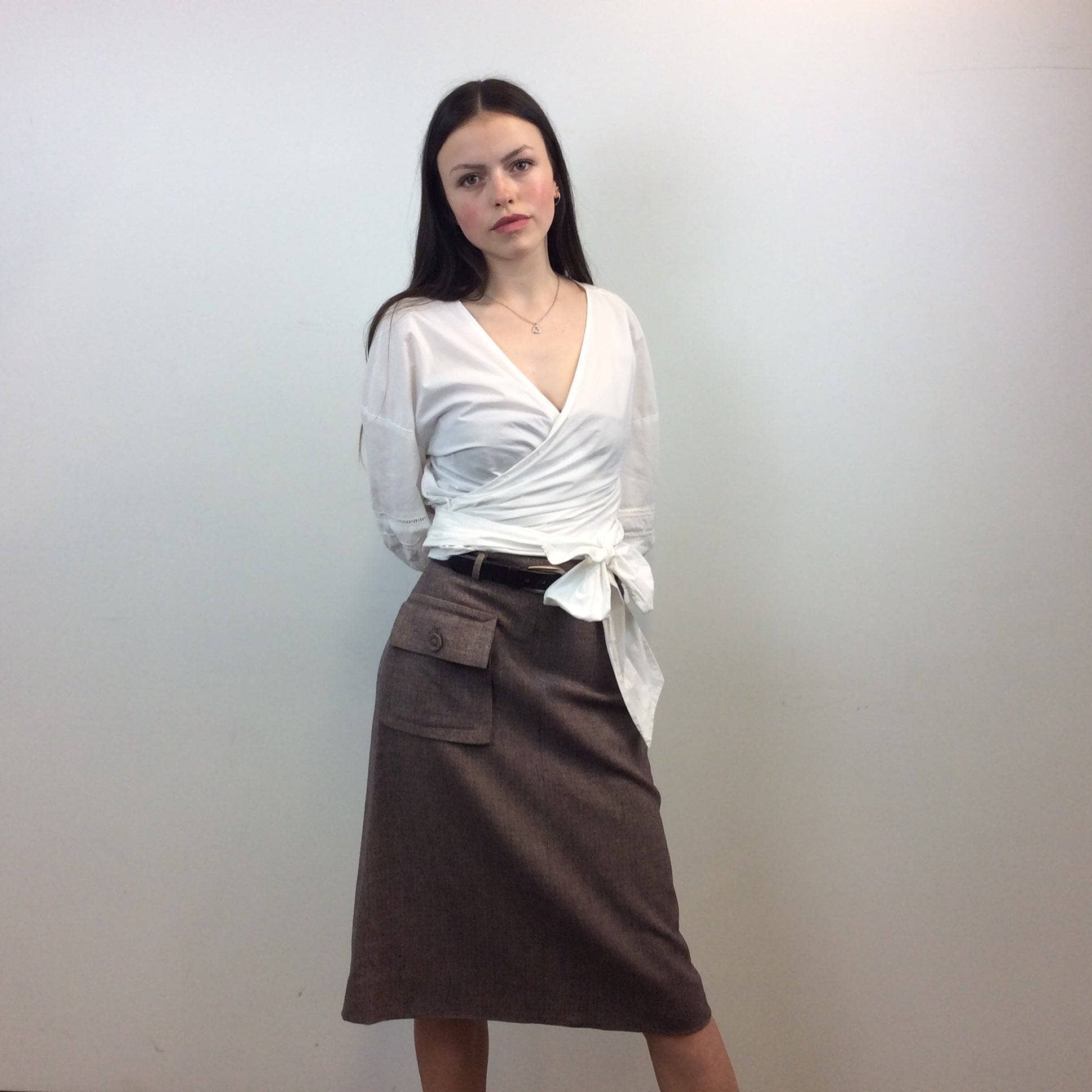 1940s A-line Midi Wool Skirt Size Small sold by bohemevintage.com